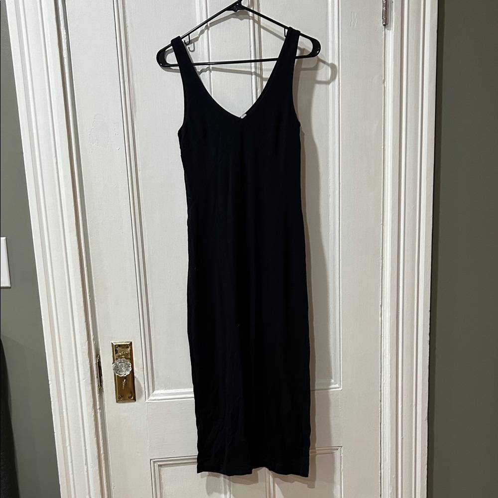 Pact Black Luxe Midi Slip Dress